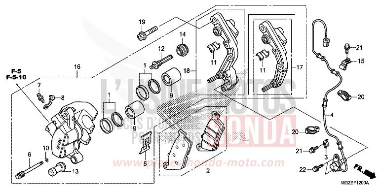 FRONT BRAKE CALIPER for CB500F ROSS WHITE (NH196K) from 2015