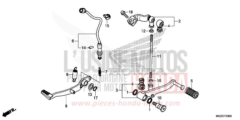 PEDALE per CB500F ROSS WHITE (NH196K) del 2015