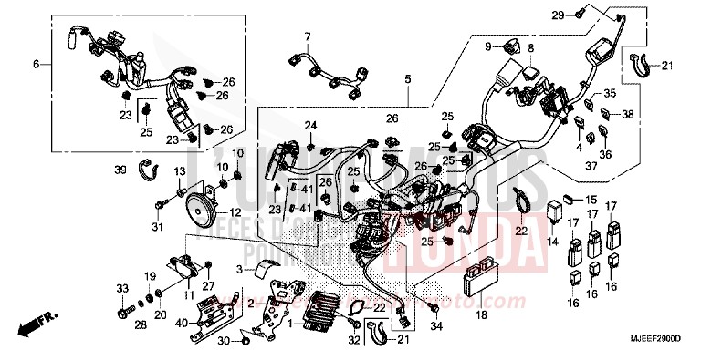 WIRE HARNESS for CB650F MILLENNIUM RED (R263) from 2017