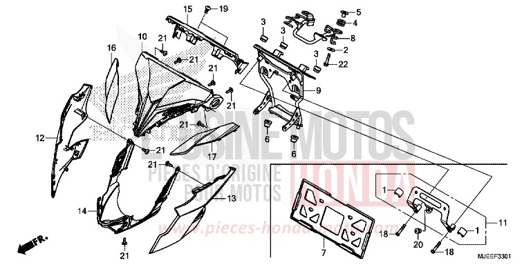 PARABREZZA CONTACHILOMETRI (2) per CB650F SWORD SILVER METALLIC (NHA95) del 2017