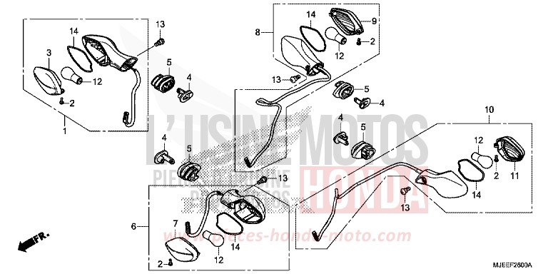 WINKER for CB650F PEARL METALLOID WHITE (NHA96) from 2017