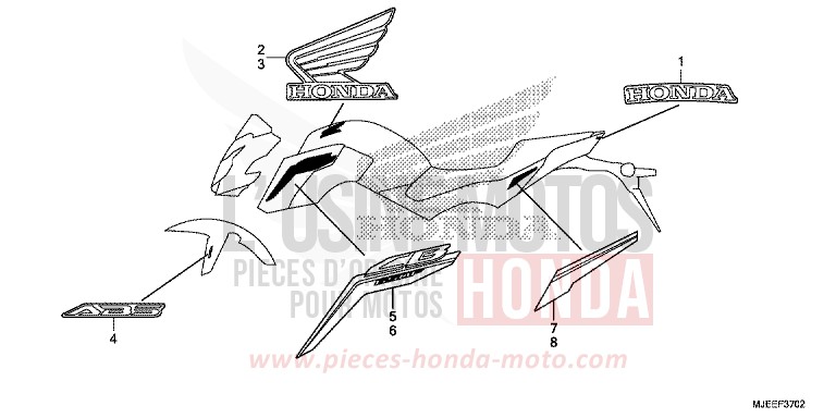 MARK (3) for CB650F PEARL METALLOID WHITE (NHA96) from 2017