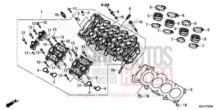 CYLINDER HEAD for CB650F PEARL SPENCER BLUE (PB308) from 2017