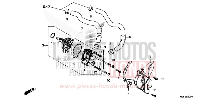 POMPA ACQUA per CB650F PEARL SPENCER BLUE (PB308) del 2017