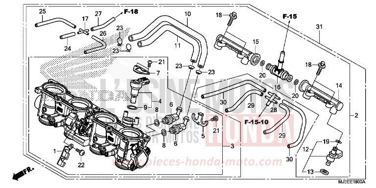 THROTTLE BODY for CB650F SWORD SILVER METALLIC (NHA95) from 2018