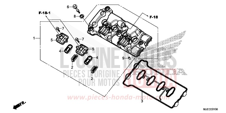 CYLINDER HEAD COVER for CB650F PEARL METALLOID WHITE (NHA96) from 2018