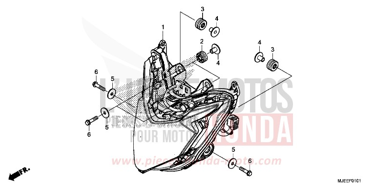 HEADLIGHT (2) for CB650F PEARL METALLOID WHITE (NHA96) from 2018