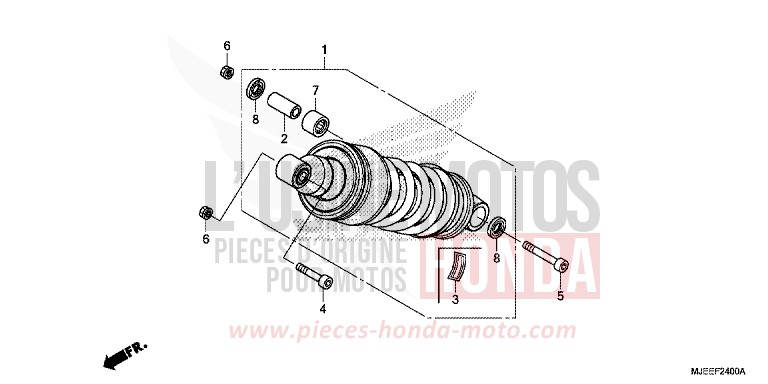 REAR CUSHION for CB650F PEARL METALLOID WHITE (NHA96K) from 2014