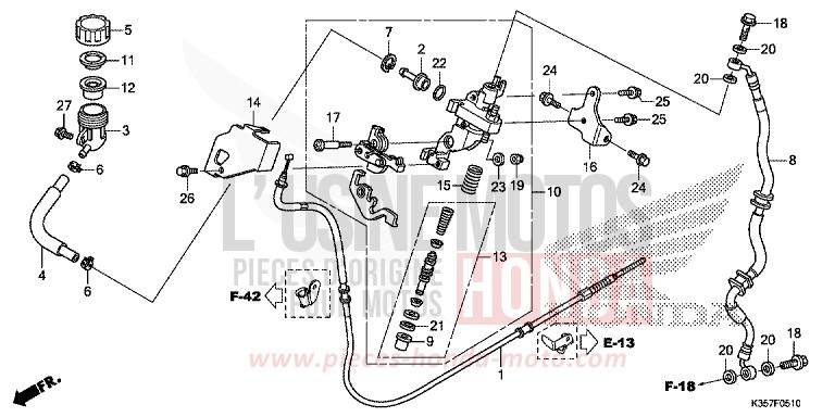 BRAKE MASTER CYLINDER for WW125 PEARL HAVANA BROWN (YR284) from 2015