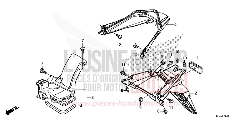 REAR FENDER for WW125 PEARL SIENA RED (R320) from 2015