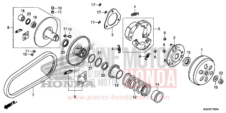 DRIVEN FACE for WW125 MAT CARBONIUM GRAY METALLIC (NHB52) from 2017
