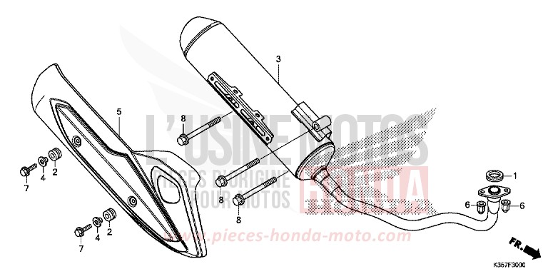 EXHAUST MUFFLER for WW125 PEARL COOL WHITE (NHA16) from 2017