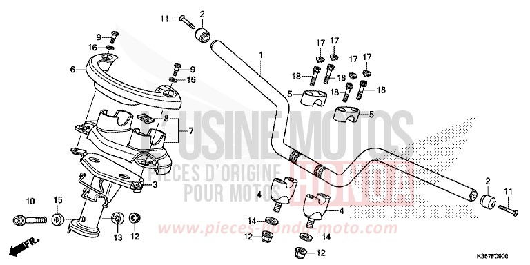 HANDLE PIPE/HANDLE COVER for WW125 PEARL NIGHTSTAR BLACK (NHA84) from 2017