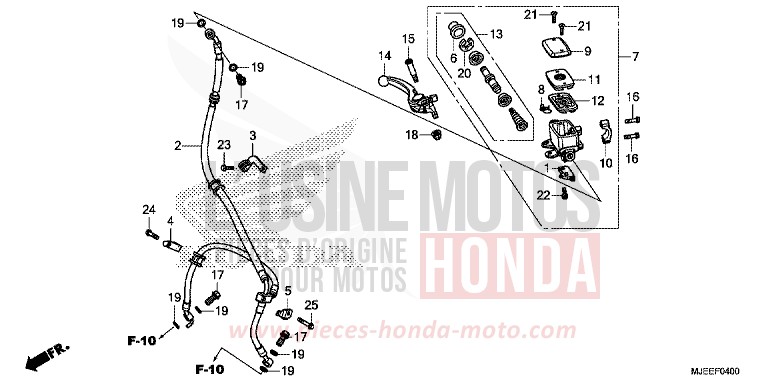 FR. BRAKE MASTER CYLINDER (CB650F) (1) for CB650F SWORD SILVER METALLIC (NHA95) from 2014