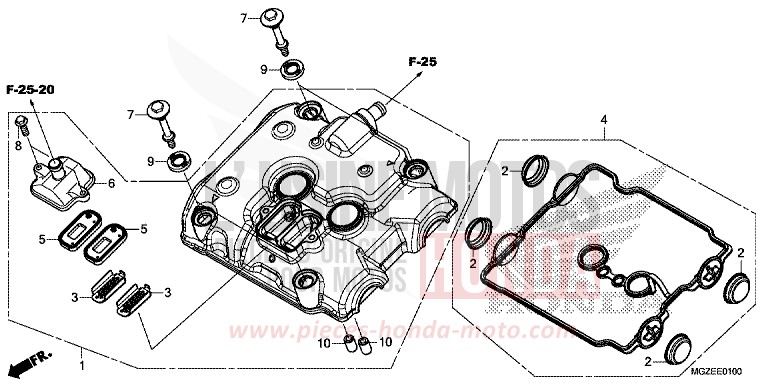 COUVERCLE DE CULASSE for CB500F CANDY RUBY RED (R4) from 2013
