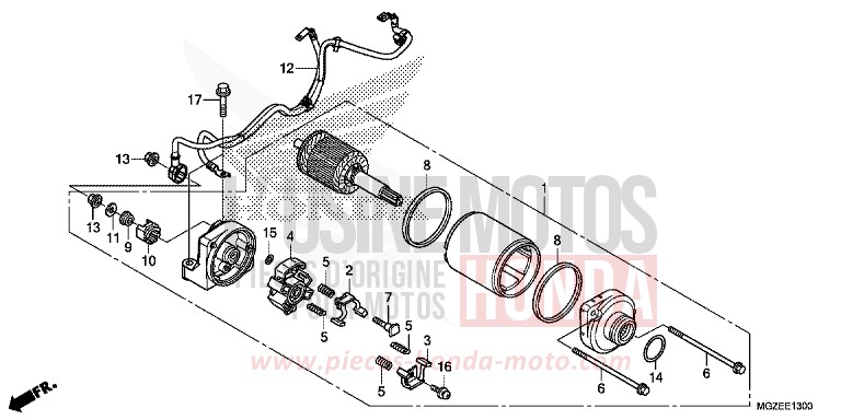 STARTER MOTOR for CB500F PEARL HIMALAYAS WHITE (NHA87) from 2014