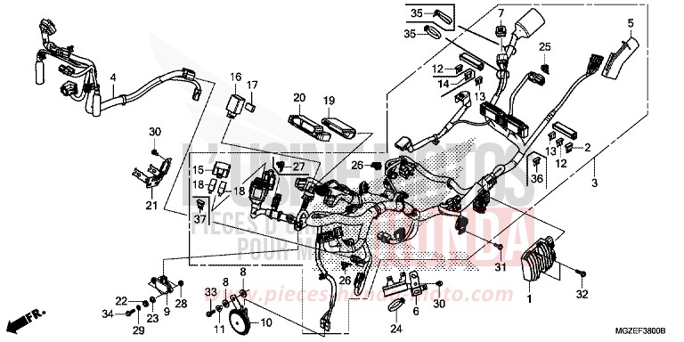 WIRE HARNESS for CB500F PEARL HIMALAYAS WHITE (NHA87) from 2014