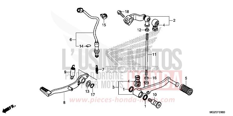 PEDAL for CB500F CANDY RUBY RED (R4) from 2014