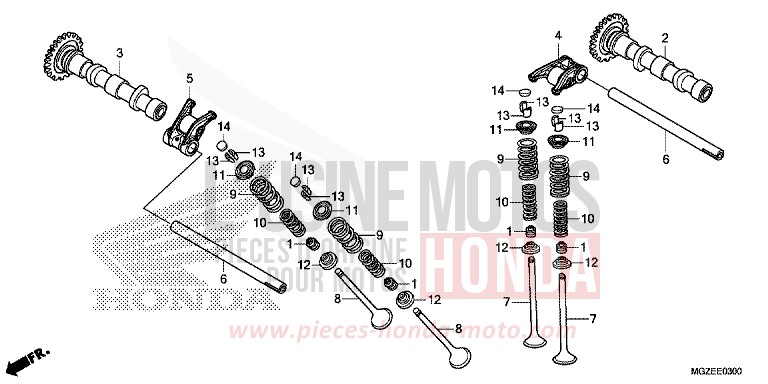 CAMSHAFT/VALVE for CB500F GRAPHITE BLACK (NHB01) from 2014