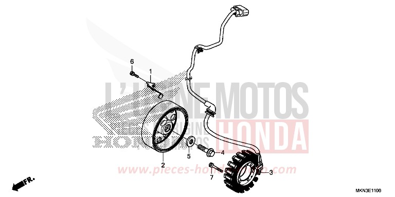 GENERATORE per CB650R CANDY CHROMOSPHERE RED (R381) del 2019