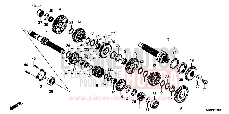 TRANSMISSION for CB650R GRAPHITE BLACK (NHB01) from 2019
