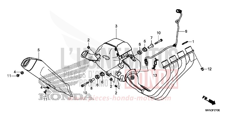 EXHAUST MUFFLER for CB650R GRAPHITE BLACK (NHB01) from 2019