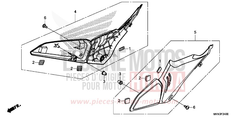 SIDE COVER for CB650R MAT JEANS BLUE MATALLIC (PB417) from 2019