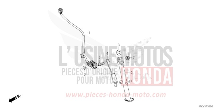 SIDE STAND for CB650R MAT GUNPOWDER BLACK METALLIC (NH436) from 2021