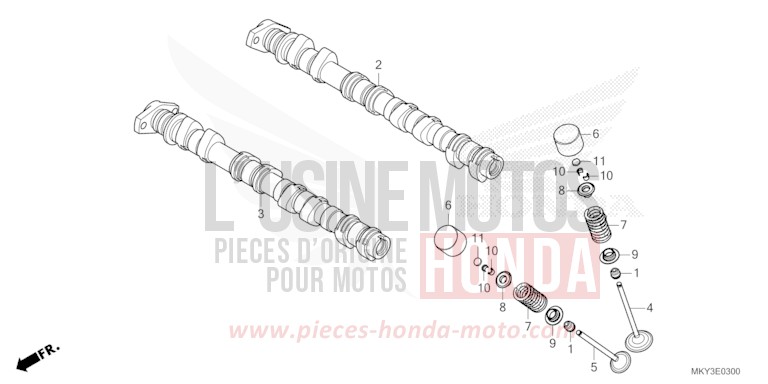 CAMSHAFT/VALVE for CB650R PEARL SMOKY GRAY (NHC53) from 2021