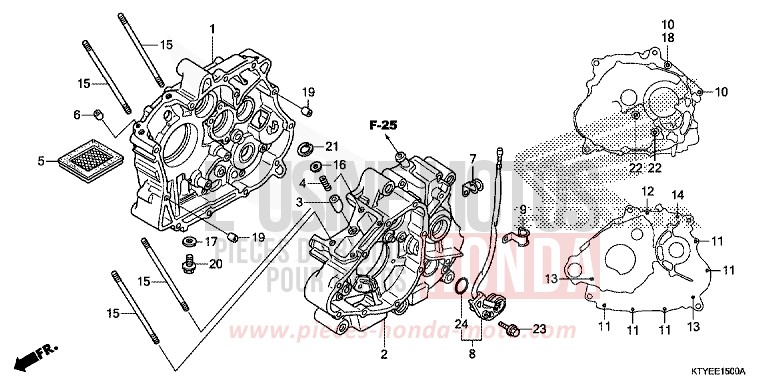 CRANKCASE for CBR125R ASTEROID BLACK METALLIC (NHA35) from 2015