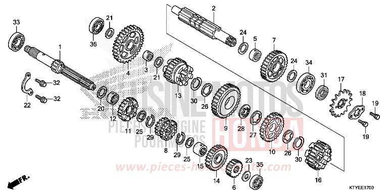 TRANSMISSION for CBR125R ASTEROID BLACK METALLIC (NHA35) from 2015