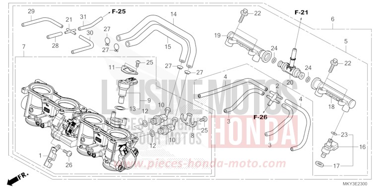 THROTTLE BODY for CB650R PEARL SMOKY GRAY (NHC53) from 2021