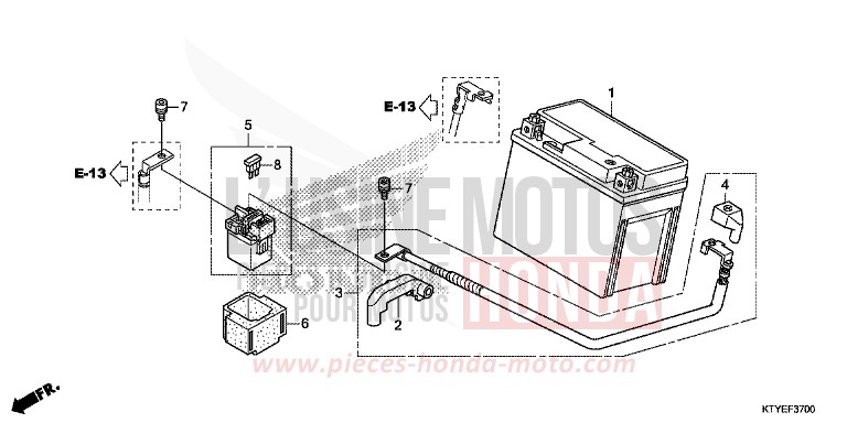 BATTERY for CBR125R ASTEROID BLACK METALLIC (NHA35) from 2015