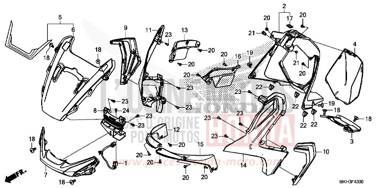 UPPER COWL for ADV750 MAT BULLET SILVER (NH389) from 2019