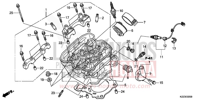 TESTATA per CRF250L EXTREME RED (R292) del 2013