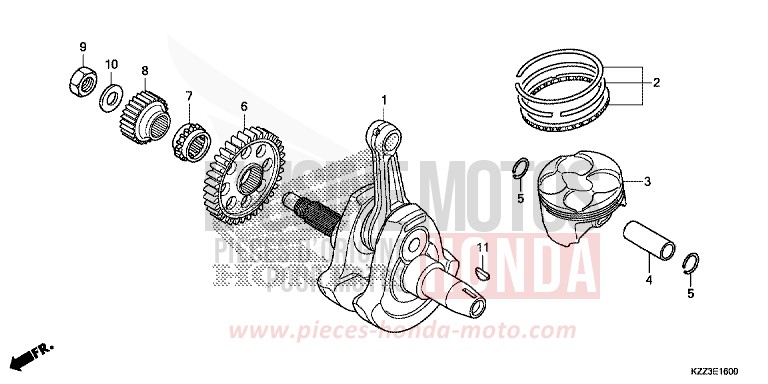 CRANKSHAFT/PISTON for CRF250L EXTREME RED (R292) from 2013