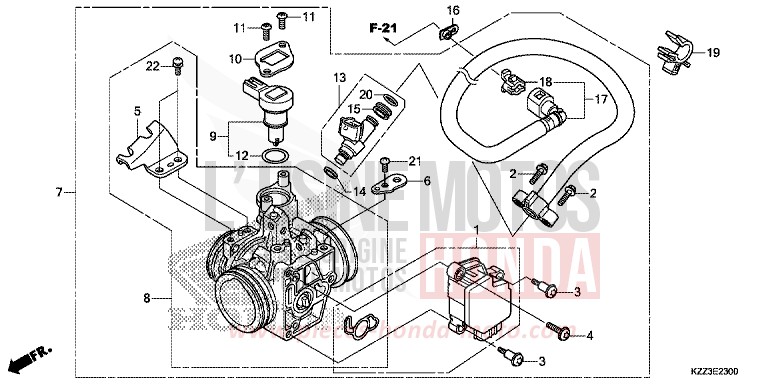 THROTTLE BODY for CRF250L EXTREME RED (R292) from 2013