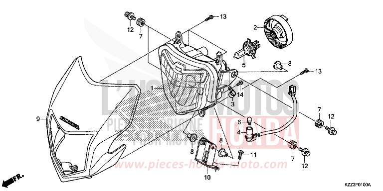 FARO per CRF250L EXTREME RED (R292) del 2013