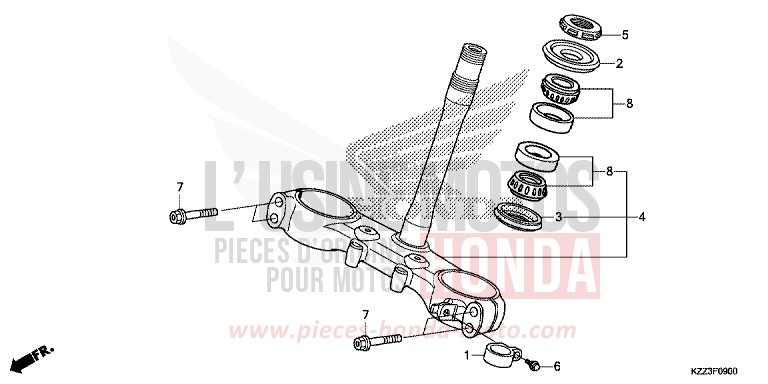 STEERING STEM for CRF250L EXTREME RED (R292) from 2013