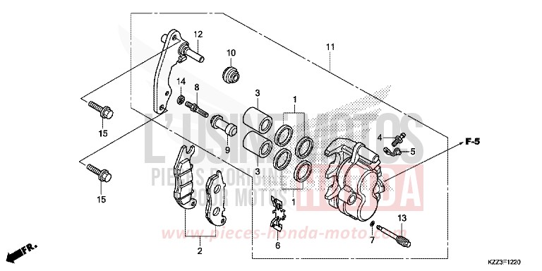 FRONT BRAKE CALIPER for CRF250L EXTREME RED (R292) from 2013