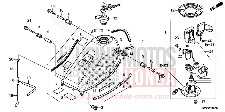FUEL TANK for CRF250L EXTREME RED (R292) from 2013