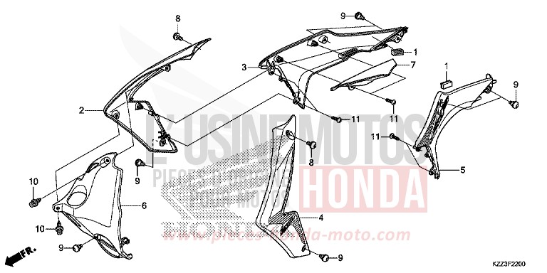 PARASPRUZZI RADIATORE per CRF250L EXTREME RED (R292) del 2013