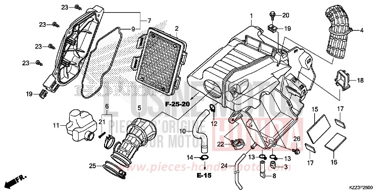 AIR CLEANER for CRF250L EXTREME RED (R292) from 2013