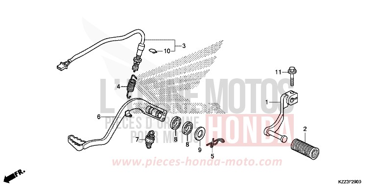 PEDAL for CRF250L EXTREME RED (R292) from 2013