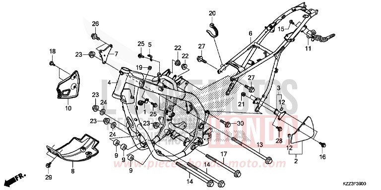 FRAME BODY for CRF250L EXTREME RED (R292) from 2013