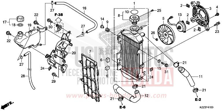 RADIATOR for CRF250L EXTREME RED (R292) from 2013