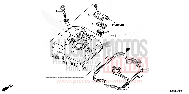 CYLINDER HEAD COVER for CRF250L EXTREME RED (R292) from 2015