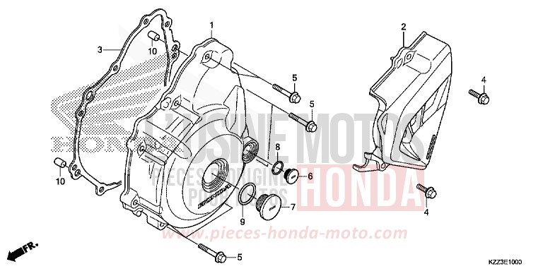LEFT CRANKCASE COVER for CRF250L EXTREME RED (R292) from 2015