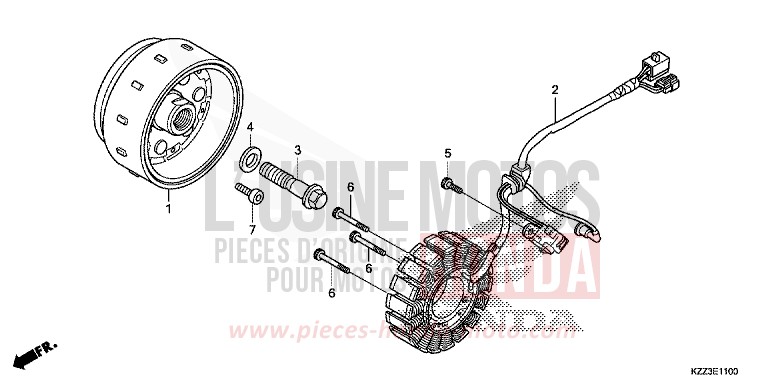 GENERATORE per CRF250L EXTREME RED (R292) del 2015