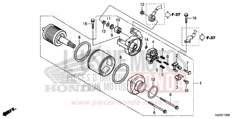 STARTER MOTOR for CRF250L EXTREME RED (R292) from 2015